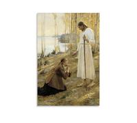OqcEha Albert Edelfelt Paintings Wall Art Poster Prints Christ And Mary Magdalene A Finnish Legend Wall Art Painting Canvas Gift Living Room Prints Bedroom Decor Artworks 12x18inch(30x45cm)