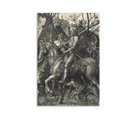 OqcEha Albrecht Dürer Paintings Wall Art Poster Prints Knight Death And The Devil Cool Artworks Painting Wall Art Canvas Prints Hanging Picture Home Decors Gift Idea Unframe 12x18inch(30x45cm)