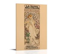 OqcEha Alphonse Mucha Paintings Wall Art Poster Prints The Lady of The Camelias Art Print Wall Photo Paint Hanging Picture Family Bedroom Decor Gift Frame 08x12inch(20x30cm)