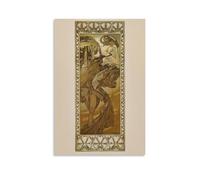 OqcEha Alphonse Mucha Paintings Wall Art Poster Prints The Morning Star Artworks Picture Print Wall Art Painting Canvas Gift Decor Homes Decorative Unframe 16x24inch(40x60cm)