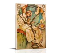 OqcEha Alphonse Mucha Paintings Wall Art Poster Prints The Slav Epic 1930 Exhibition Poster Picture Print Wall Art Painting Canvas Artworks Gift Idea Room Aesthetic Frame 20x30inch(50x75cm)
