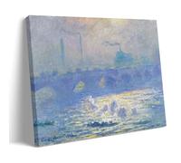 OqcEha Claude Monet 1903 Waterloo Bridge Impressionist Artwork - River Scene Wall Art Prints Artworks Picture Print Wall Art Painting Canvas Gift Decor Homes Decorative Frame 12x18inch(30x45cm)