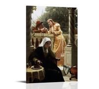 OqcEha Edmund Blair Leighton Paintings Wall Art Poster Prints A Stolen Interview Decorative Painting Canvas Wall Art Living Rooms Bedroom Painting 12x18inch(30x45cm)