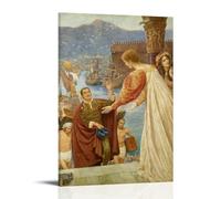 OqcEha Edward Robert Hughes Paintings Wall Art Poster Prints The Journey's End Wall Art Painting Canvas Gift Living Room Prints Bedroom Decor Artworks Frame 20x30inch(50x75cm)