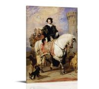 OqcEha Edwin Landseer Paintings Wall Art Poster Prints Queen Victoria on Horseback Painting Print Photo Art Painting Canvas Home Decorative Bedroom Modern Decors Frame 08x12inch(20x30cm)