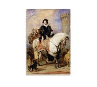 OqcEha Edwin Landseer Paintings Wall Art Poster Prints Queen Victoria on Horseback Painting Room Aesthetic Print Art Wall Painting Canvas Modern Bedroom Decor Unframe 24x36inch(60x90cm)