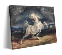 OqcEha Eugene Delacroix Paintings Wall Art Poster Prints Horse Frightened by Lightning Cool Artworks Painting Wall Art Canvas Prints Hanging Picture Home Decors Gift Idea 08x12inch(20x30cm)