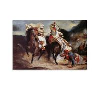 OqcEha Eugene Delacroix Paintings Wall Art Poster Prints The Combat of The Giaour And Hassan Home Decor Wall Art Hanging Picture Print Bedroom Decorative Paintings Room Aesthetic 12x18inch(30x45cm)