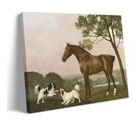 OqcEha George Stubbs Paintings Wall Art Poster Prints A Bay Hunter With Two Spaniels Artworks Canvas Room Aesthetic Wall Art Prints Home Modern Decor Frame 24x36inch(60x90cm)
