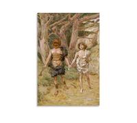 OqcEha James Tissot Paintings Wall Art Poster Prints Cain Leads Abel to Death Wall Art Scroll Canvas Painting Picture Living Room Decor Home 20x30inch(50x75cm)