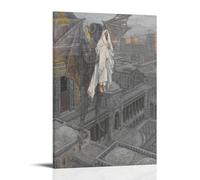 OqcEha James Tissot Paintings Wall Art Poster Prints Jesus Carried Up to A Pinnacle of The Temple Picture Print Canvas Wall Paint Arts Decor Modern Home Artworks Gift Idea 20x30inch(50x75cm)