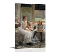 OqcEha James Tissot Paintings Wall Art Poster Prints Portrait of Mrs Catherine Smith Gill And Two of Her Children Canvas Art And Wall Art Picture Print Modern Family Bedroom Decors 20x30inch(50x75cm)