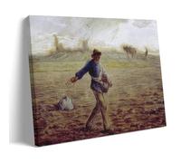 OqcEha Jean Francois Millet Paintings Wall Art Poster Prints The Sower #2 Wall Art Painting Canvas Gift Living Room Prints Bedroom Decor Artworks Frame 16x24inch(40x60cm)