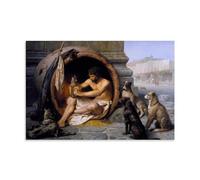 OqcEha Jean-Leon Gerome Paintings Wall Art Poster Prints Man with Lamp Sitting with Dogs Artworks Canvas Room Aesthetic Wall Art Prints Home Modern Decor Unframe 12x18inch(30x45cm)