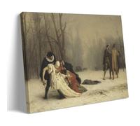 OqcEha Jean-Leon Gerome Paintings Wall Art Poster Prints The Duel After The Masquerade Artworks Canvas Room Aesthetic Wall Art Prints Home Modern Decor Frame 08x12inch(20x30cm)