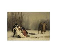 OqcEha Jean-Leon Gerome Paintings Wall Art Poster Prints The Duel After The Masquerade Canvas Wall Art Prints Photo Picture Paintings Room Decor Home Decorative Unframe 12x18inch(30x45cm)