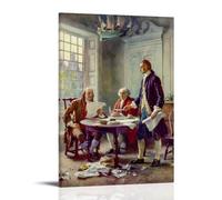 OqcEha Jean-Leon Gerome Paintings Wall Art Poster Prints Writing The Declaration of Independence Wall Art Painting Canvas Gift Living Room Prints Bedroom Decor Artworks Frame 12x18inch(30x45cm)