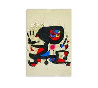 OqcEha Joan Miro Surrealism Poster Poster for UNESCO Human Rights Cool Artworks Painting Wall Art Canvas Prints Hanging Picture Home Decors Gift Idea 20x30inch(50x75cm)