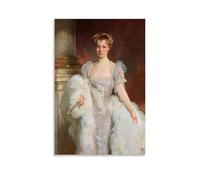 OqcEha John Singer Sargent Paintings Wall Art Poster Prints Mrs J P Morgan Jr Art Print Wall Photo Paint Hanging Picture Family Bedroom Decor Gift Unframe 20x30inch(50x75cm)