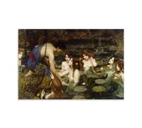 OqcEha John William Waterhouse Paintings Wall Art Poster Prints Hylas And The Nymphs Manchester Home Decor Wall Art Hanging Picture Print Bedroom Decorative Paintings Room Unframe 08x12inch(20x30cm)