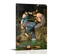 OqcEha John William Waterhouse Paintings Wall Art Poster Prints Nymphs Finding The Head of Orpheus Artworks Canvas Room Aesthetic Wall Art Prints Home Modern Decor Frame 12x18inch(30x45cm)