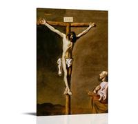 OqcEha Religious Art Print Francisco De Zurbaran Baroque Saint Luke Painting The Crucifixion Poster Room Aesthetic Print Art Wall Painting Canvas Modern Bedroom Decor Frame 24x36inch(60x90cm)