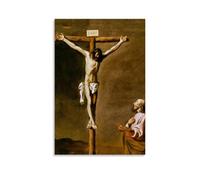 OqcEha Religious Art Print Francisco De Zurbaran Baroque Saint Luke Painting The Crucifixion Poster Wall Art Aesthetic Canvas Painting Picture Living Room Decor Home Unframe 24x36inch(60x90cm)