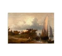 OqcEha Thomas Gainsborough Paintings Wall Art Poster Prints A Coastal Landscape Canvas Painting Wall Art Decorative Picture Prints Modern Decor 12x18inch(30x45cm)