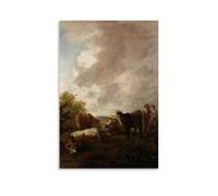 OqcEha Thomas Gainsborough Paintings Wall Art Poster Prints Landscape with Cattle Art Canvas Painting Decor Wall Print Photo Home Modern Decoratives 16x24inch(40x60cm)