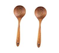 OQHAIR 2pcs Rice Spoons Kitchen Ladle Spoon Spider Skimmer Wooden Ladle Frying Spoon Strainer Wood Kitchen Utensils Wood Spoon Kitchen Wooden Spoon Kitchen Soup Spoon Non Stick Pan Filter