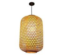 OQHAIR Bamboo Pendant Light For Kitchen Island, Creative Rattan Ceiling Chandelier Bird Nest Lampshade Dining Room Lighting Fixtures Hanging Lamp For Bar Cafe Living Room 1-light (30 * 50c