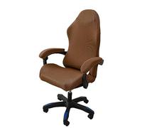 OQHAIR Ergonomic Gaming chair cover Stretch Jacquard Gaming Chair Slipcover Dustproof Anti Slip with 2 Armrest Covers with Zipper -Light coffee