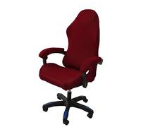OQHAIR Ergonomic Gaming chair cover Stretch Jacquard Gaming Chair Slipcover Dustproof Anti Slip with 2 Armrest Covers with Zipper -wine red