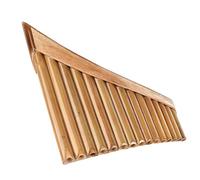 OQHAIR Pan Flute with 15 Pipes in G Flap | G Button Traditional Chinese Musical Instrument - Traditional Musical Instrument, Left/Right Panflute, Woodwind Instrument (Left hand)