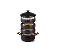 OQHAIR Steamer, Selected cast Iron, Sturdy and Durable, Sealed lid, Log Handle, top Steaming and Bottom Cooking