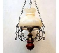 OQHAIR Vintage Chandelier Classic Solid Wood 13 Inch Farmhouse Pendant Chandeliers Lighting, Adjustable Antique Bronze Ceiling Light Fixture for Dining Room Bedroom Foyer Living Room