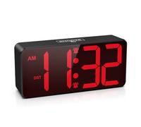 OQIMAX Battery Powered Digital Alarm Clock, Dual Alarms Small Digital Clock, LED Display Travel Alarm Clocks with Adjustable Brightness&Volume, Snooze, DST Function, Bedside Clocks for Bedroom