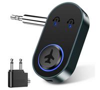 OQIMAX Bluetooth 5.3 Audio Transmitter, Bluetooth Headphone Adapter with Dual Connection, Portable Airplane Bluetooth Transmitter, 16H Playback, 3.5mm Aux Wireless Adapters for Home Stereo, TV, PC