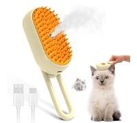 OQIMAX Cat Steam Brush, 3 in 1 Self-Cleaning Steam Cat Brush for Massage, Rechargeable Steam Cat Grooming Brush, Versatile Pet Fur Removal Steam Brush, for Cats Dogs Eliminate Loose Hair, Massage