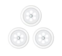 OQIMAX Motion Sensor Lights Indoor, 3 Pack Battery Powered Under Cabinet Lights, Stick-On Stair Night Lights with Removable Magnetic Pad, LED Cupboard Lights for Wardrobe, Closet, Hallway (White)