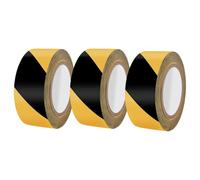 OQingluan Floor Marking Tape, 48mm x 50m 3 Rolls Hazard Tape, Caution Tape Yellow Black, Safety Tape Self Adhesive, Marking Hazardous Areas