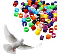 OQKAHIV 100 Pcs 8mm Plastic Bird Paw Rings, Multicolor, Perfect for Chicken, Quail, Pigeon and Other Small Animals, with Leg Clips for Easy Use, Random Color