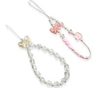 OQKAHIV 2pcs Cell Phone Lanyards, Phone Lanyards with Beads, Anti-lost Pendant Chain, Mobile Phone Strap, Mobile Phone Pendant, Anti-Loss Pendant