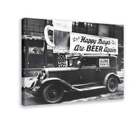 OQUAJK Beer Brings Joy Once More Canvas Poster Wall Art Decor Print Picture Paintings for Living Room Bedroom Decoration 08x12inch(20x30cm)