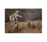 OQUAJK British Army Soldier Firing SA80-A3 Rifle Photo Poster Canvas Poster Wall Art Decor Print Picture Paintings for Living Room Bedroom Decoration 08x12inch(20x30cm)