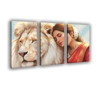 OQUAJK Durga Durga Goddess Poster Canvas Poster Wall Art Decor Print Picture Paintings for Living Room Bedroom Decoration 08x12inch(20x30cm)