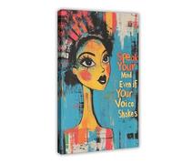 OQUAJK Freedom of Expression Poster Canvas Poster Wall Art Decor Print Picture Paintings for Living Room Bedroom Decoration 12x18inch(30x45cm)