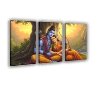 OQUAJK Poster of Lord Ram, Sita And Art Rama Canvas Poster Wall Art Decor Print Picture Paintings for Living Room Bedroom Decoration 24x36inch(60x90cm)