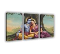 OQUAJK Poster of Lord Ram, Sita And Rama Canvas Poster Bedroom Decor Landscape Office Room Decor Gift 16x24inch(40x60cm)