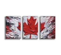 OQUAJK Red And White Canadian Flag Canvas Poster Wall Art Decor Print Picture Paintings for Living Room Bedroom Decoration 16x24inch(40x60cm)